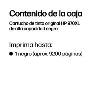 HP Cartucho de tinta original 970XL de alta capacidad negro