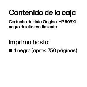 HP Cartucho de tinta Original 903XL negro de alto rendimiento