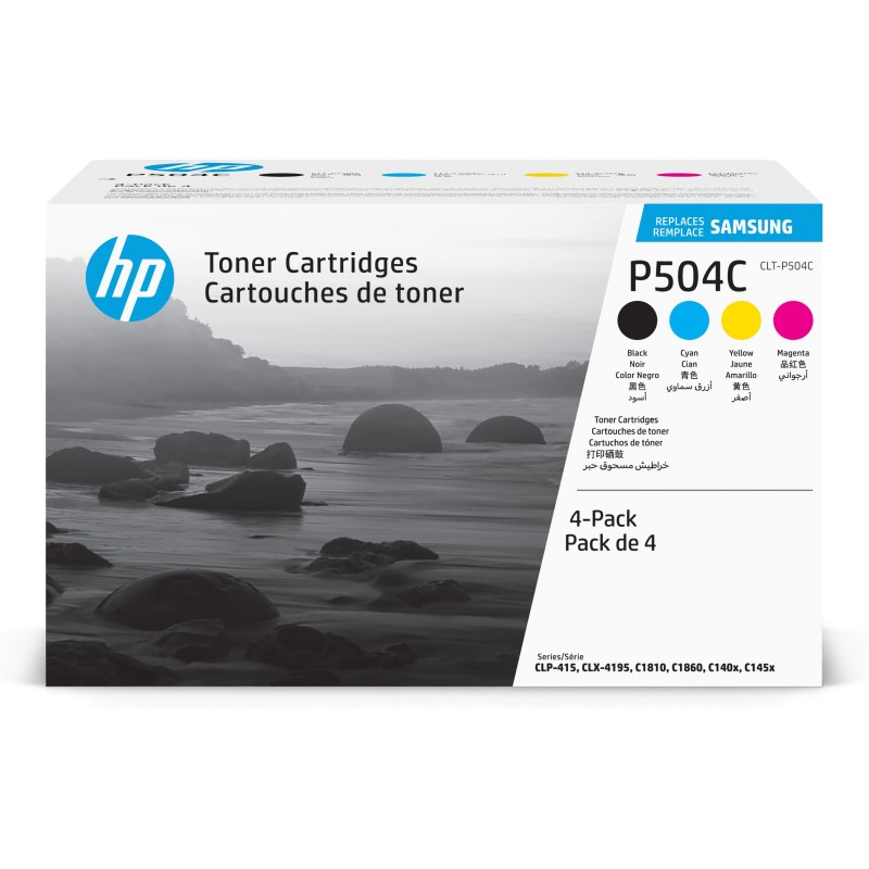 Samsung Paquete de 4 Cartuchos de Tóner Original HP CLT-P504C cian magenta amarillo negro Samsung Paquete de 4 Cartuchos de Tóner Original HP CLT-P504C cian magenta amarillo negro