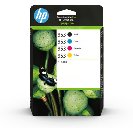 HP Paquete de 4 cartuchos de tinta Original 953 negro cian magenta amarillo