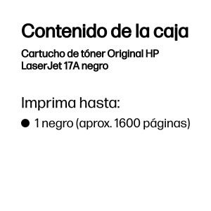 HP Cartucho de tóner Original LaserJet 17A negro