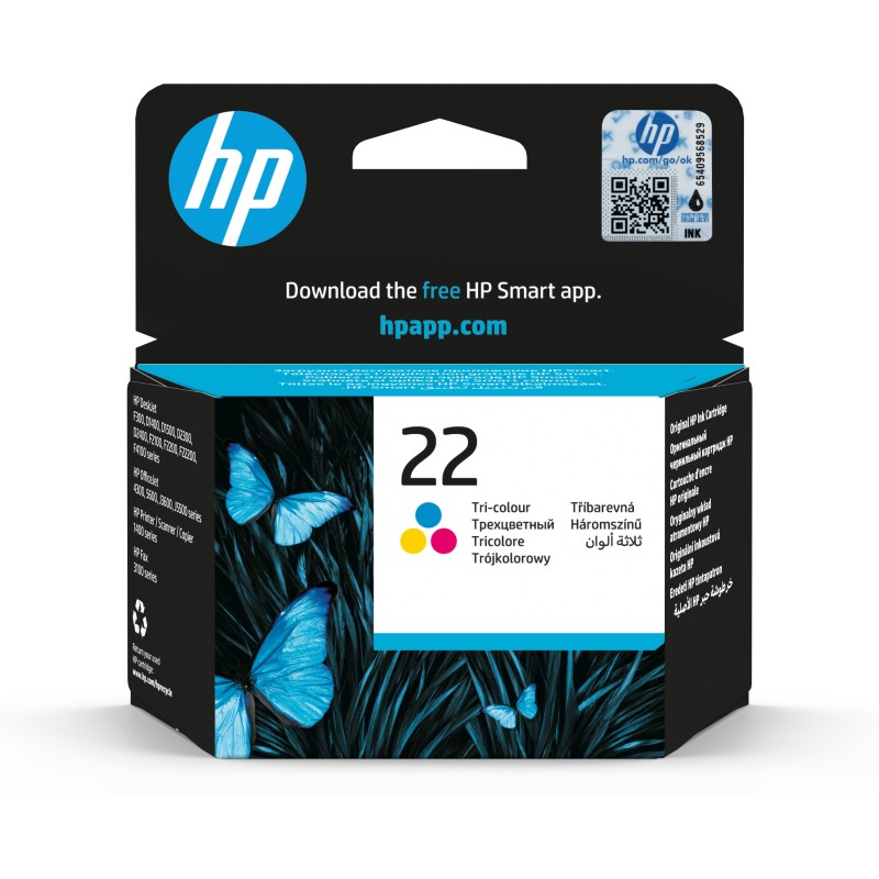 HP Cartucho de tinta original 22 Tri-color