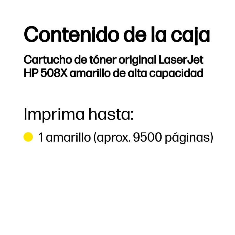 HP Cartucho de tóner original LaserJet 508X amarillo de alta capacidad