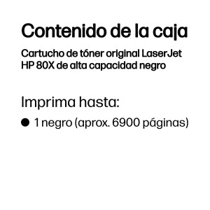 HP Cartucho de tóner original LaserJet 80X de alta capacidad negro