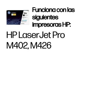 HP Cartucho de tóner original LaserJet 26X de alta capacidad negro