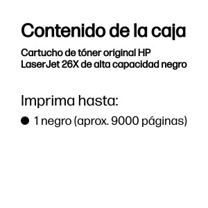 HP Cartucho de tóner original LaserJet 26X de alta capacidad negro