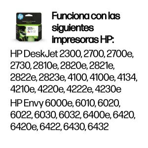 HP Cartucho de tinta Original 305XL de alta capacidad tricolor