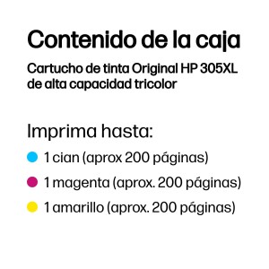 HP Cartucho de tinta Original 305XL de alta capacidad tricolor