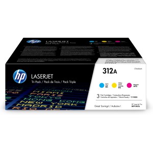 HP Cartucho de tóner Tri-Pack 312A cian para LaserJet