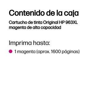 HP Cartucho de tinta Original 963XL magenta de alta capacidad