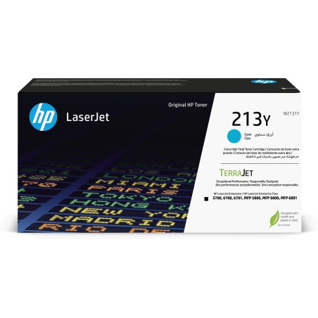 HP Cartucho de tóner Original LaserJet 213Y de capacidad superior cian