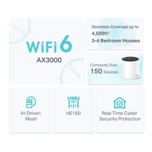 TP-Link AX3000 Doble banda (2,4 GHz   5 GHz) Wi-Fi 6 (802.11ax) Blanco 3 Interno