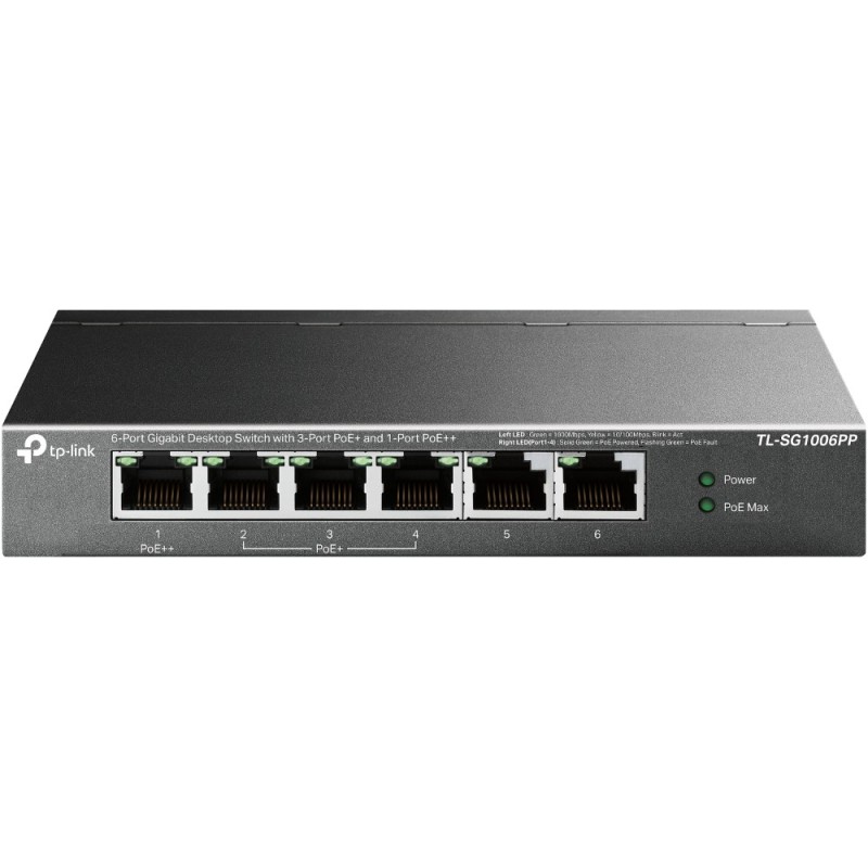TP-Link TL-SG1006PP switch No administrado Gigabit Ethernet (10 100 1000) Energía sobre Ethernet (PoE) Gris
